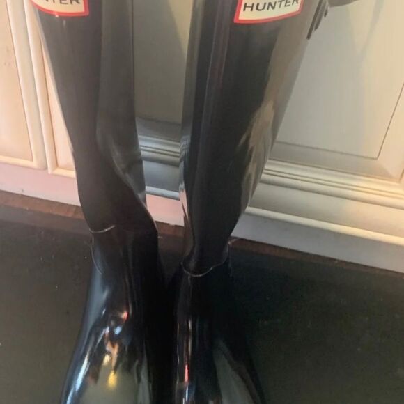 Hunter Women's Original Classic Tall Rain Boot's - Rubber - Black Matte G/A Sz 9 - Picture 3 of 7